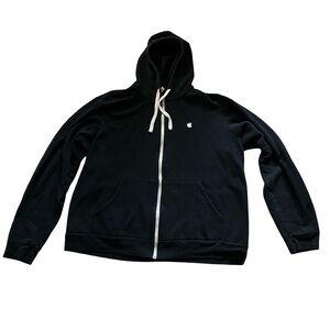 VTG Apple Hoodie Men's 2XL XXL Black FullZip Logo Promo Employee Sweatshirt NOTE